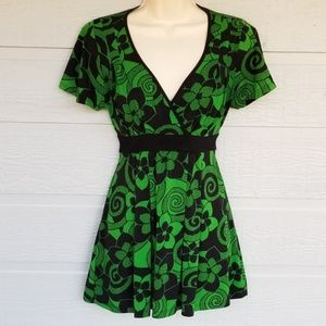 Hot Tempered Don't Be Afraid Faux Wrap Top SZL